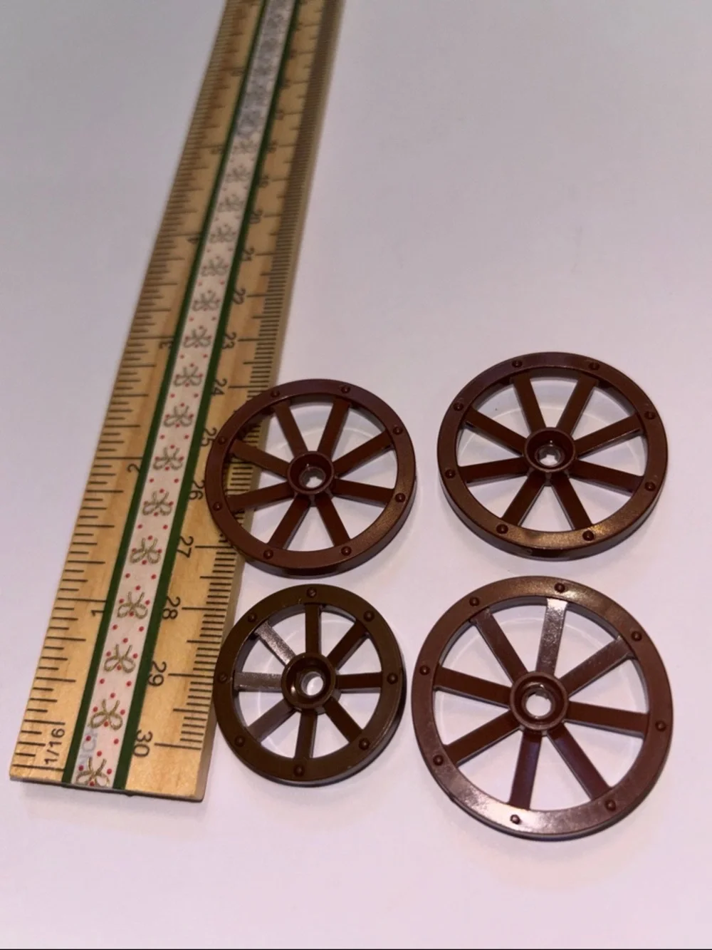 LEGO WAGON WHEELS LEGO Brown Spoked Wagon Wheels - Set of 4 - Picture 4 of 5